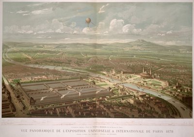 Panoramablick auf die Exposition Universelle, Paris, 1878 von French School